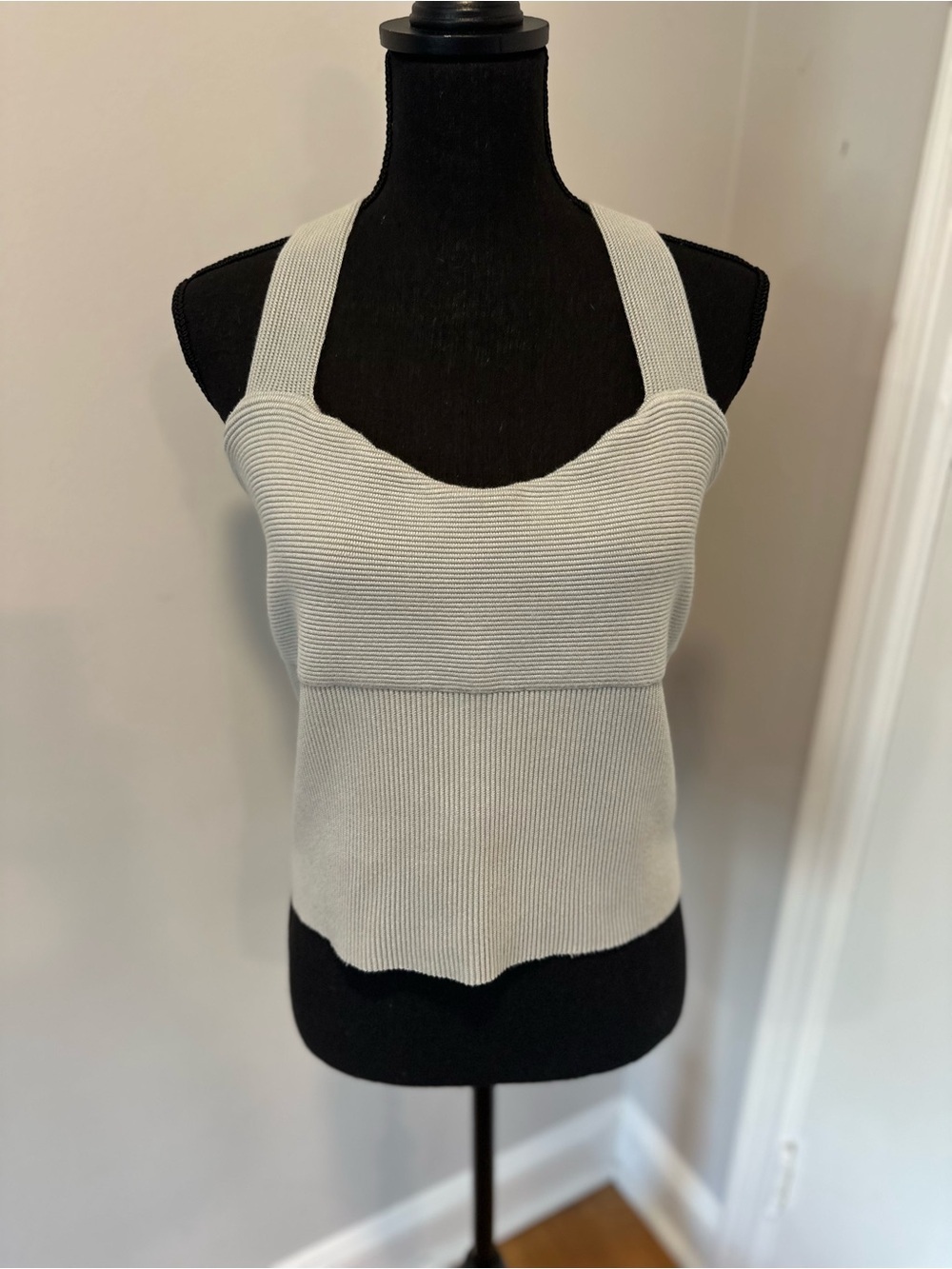 NWOT Abercrombie & Fitch SzXXL light gray Ottoman Ribbed Cross-Back Sweater Tank